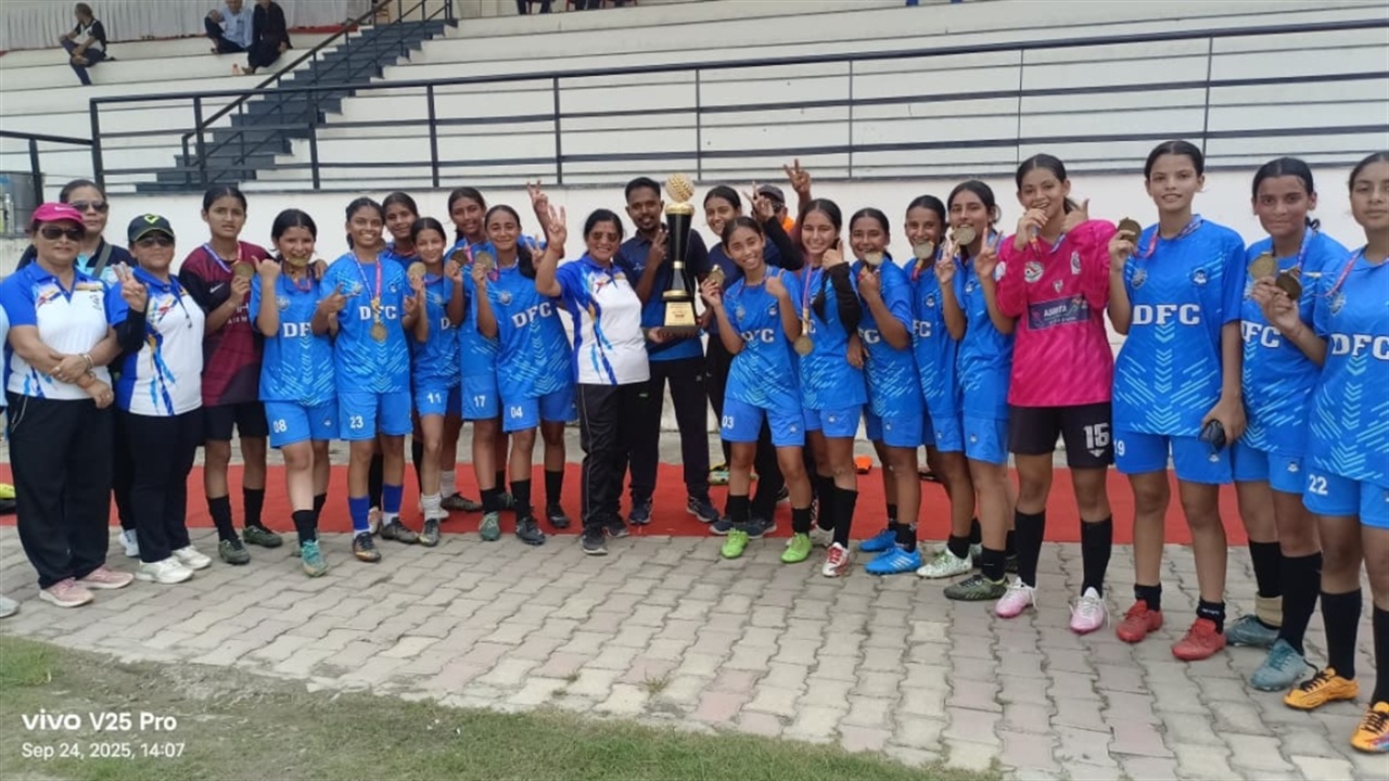 WFFI Women's Football Championship team celebrating with trophy